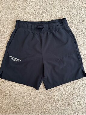 abercrombie kids Black Athletic Shorts with Logo